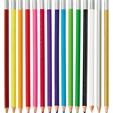 Värvipliiats Lekolar kolmekandiline, täiendkomplekt, kollane, 12 tk