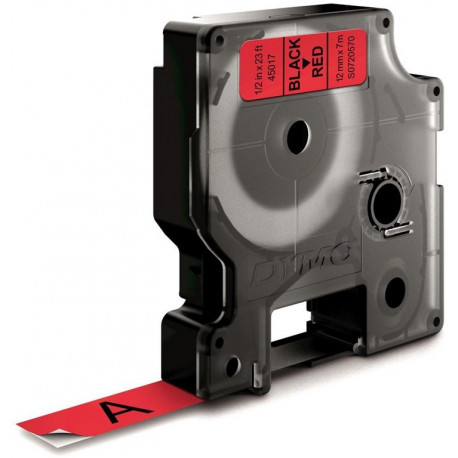 Dymo label tape D1 12mmx7m, black/red