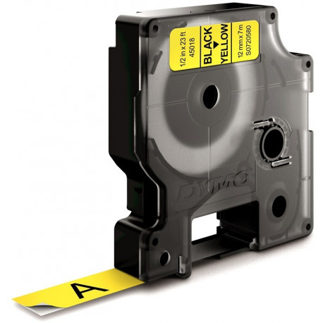 Dymo label tape D1 12mmx7m, black/yellow