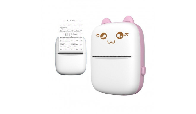Hurtel Thermal printer mini cat HURC9 - pink