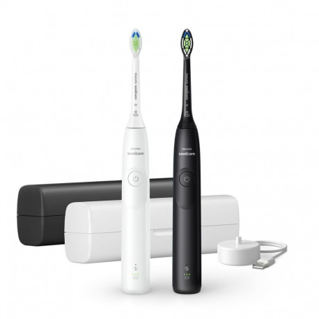 Philips HX7109/01 Sonicare Series 5300 Electric Toothbrush, Duo pack, Black and White
