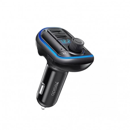 yesido Y44 MP3 Player Bluetooths Cigarette Lighter Auto Charge Universal U Disk 2 Usb Car Charger Bl