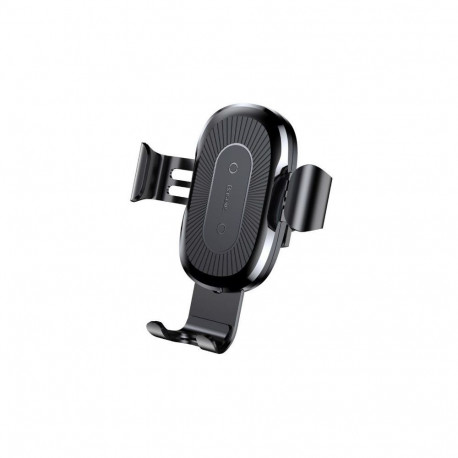 Baseus Wireless Charger Gravity Car Mount Phone Bracket Air Vent Holder + Qi Charger Black