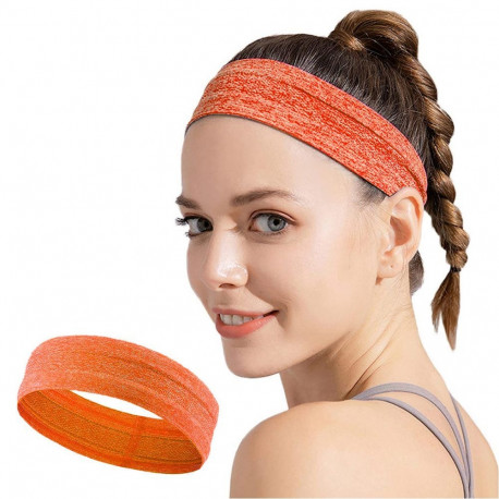 Hurtel Elastic fabric headband for running fitness orange