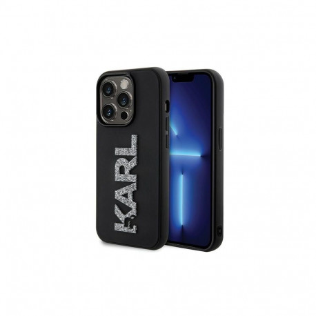 Karl Lagerfeld Karl Lagerfeld 3D Rubber Glitter Logo case for iPhone 15 Pro Max - black