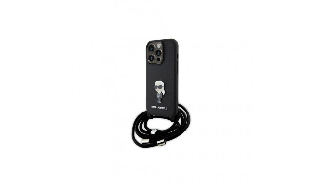 Karl Lagerfeld Karl Lagerfeld Crossbody Saffiano Monogram Metal Pin Karl & Choupette Case for iPhone