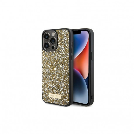 Guess Guess Rhinestone Metal Logo case for iPhone 15 Pro - yellow
