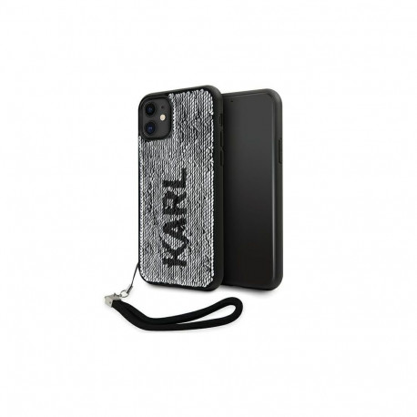 Karl Lagerfeld Karl Lagerfeld KLHCN61PSQRKS iPhone 11 / Xr 6.1" silver/silver hardcase Sequins Cord