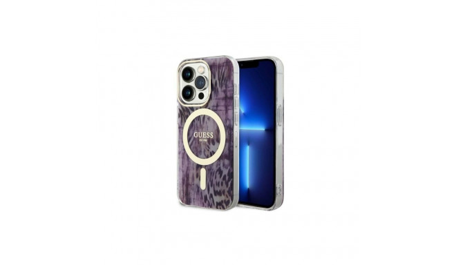 Guess Guess GUHMP14XHLEOPWP iPhone 14 Pro Max 6.7" pink/pink hardcase Leopard MagSafe