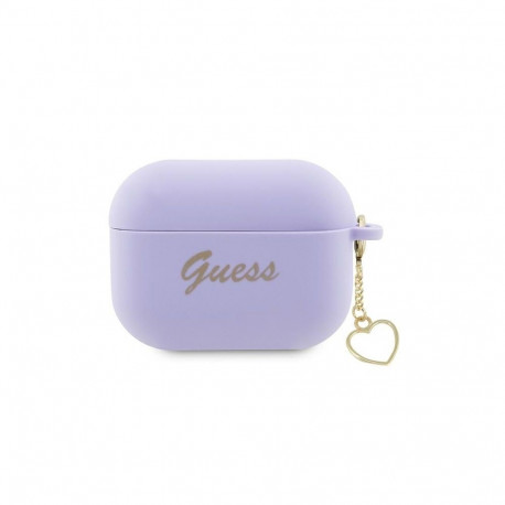 Guess Guess GUAP2LSCHSU AirPods Pro 2 cover purple/purple Silicone Charm Heart Collection