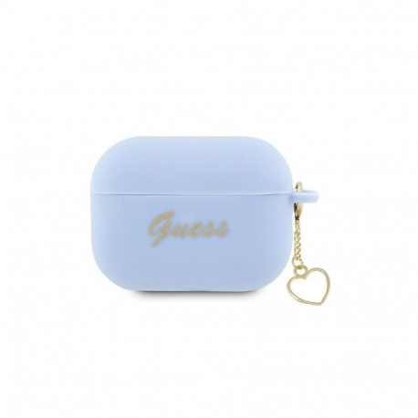 Guess Guess GUAP2LSCHSB AirPods Pro 2 cover blue/blue Silicone Charm Heart Collection