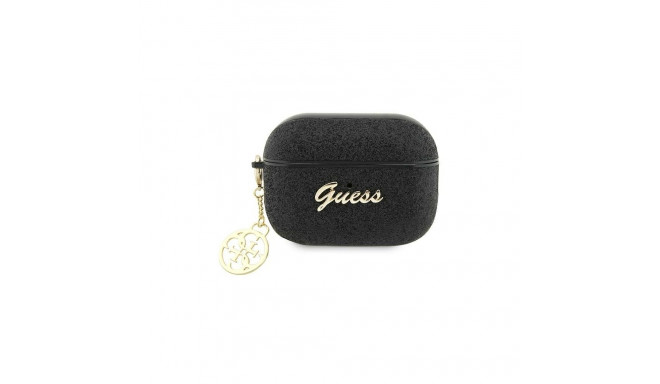 Guess Guess GUAP2GLGSHK AirPods Pro 2 cover black/black Glitter Flake 4G Charm