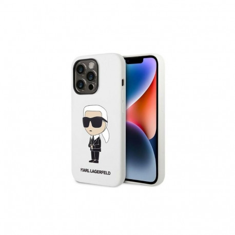 Karl Lagerfeld Karl Lagerfeld KLHCP14LSNIKBCH iPhone 14 Pro 6.1" hardcase white/white Silicone Ikoni