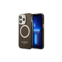 Guess Guess Gold Outline Translucent MagSafe case for iPhone 13 Pro Max - black