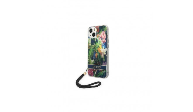 Guess Guess GUOHCP14MHFLSB iPhone 14 Plus 6.7 "blue / blue hardcase Flower Strap