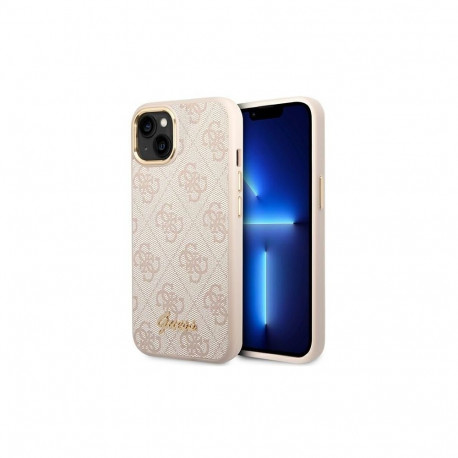 Guess Guess 4G Vintage Gold Logo case for iPhone 14 - pink
