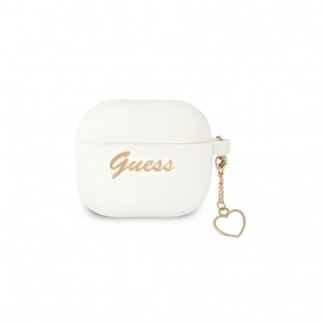 Guess Guess GUA3LSCHSH AirPods 3 cover white/white Silicone Charm Heart Collection