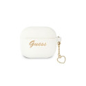 Guess Guess GUA3LSCHSH AirPods 3 cover white/white Silicone Charm Heart Collection Guess Guess GUA3LSCHSH AirPods 3 cover white/white Silicone Charm Heart Collection