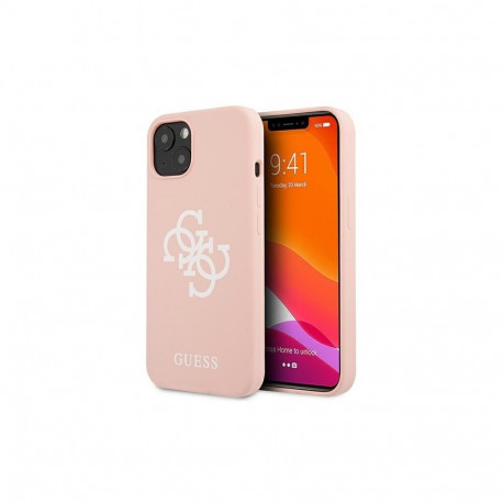 Guess Guess GUHCP13SLS4GWPI iPhone 13 mini 5.4" pink/pink hard case Silicone 4G Logo