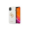 Guess Guess GUHCP13SLS4GGWH iPhone 13 mini 5.4" white/white hard case Silicone 4G Logo Guess Guess GUHCP13SLS4GGWH iPhone 13 mini 5.4" white/white hard case Silicone 4G Logo