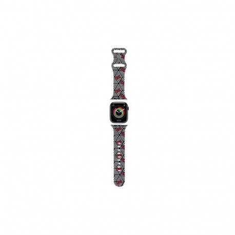 Hello Kitty Hello Kitty Silicone Bows & Stripes Strap for Apple Watch 38/40/41mm - Black