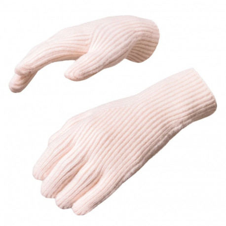 Hurtel Braided phone gloves with cutouts for fingers - pink