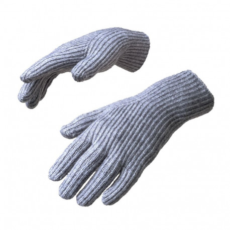 Hurtel Braided telephone gloves with cut-outs for fingers - gray