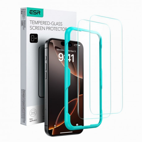ESR ESR Tempered Glass 2-PACK for iPhone 16 - transparent