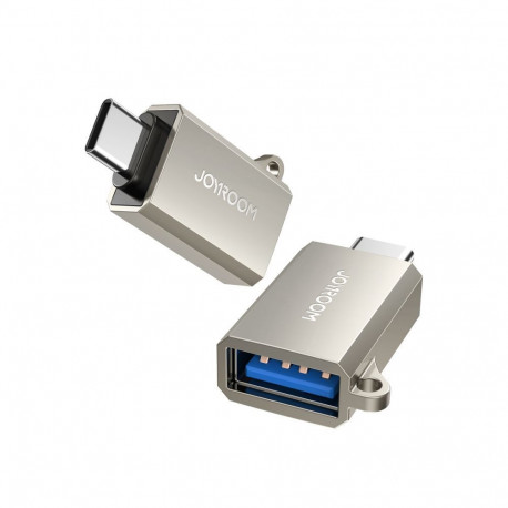 Joyroom Joyroom S-H151 USB-C (male) / USB-A (female) Adapter with Lanyard Eyelet - Silver
