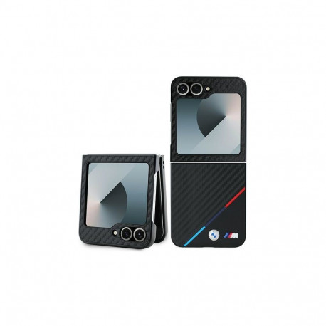 BMW BMW Carbon Tricolor Case for Samsung Galaxy Z Flip 6 - Black