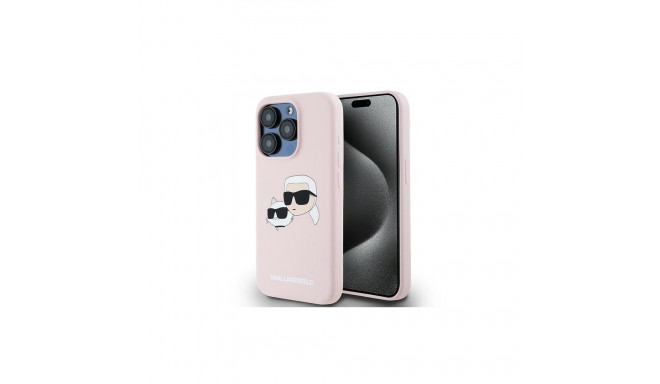 Karl Lagerfeld Karl Lagerfeld Silicone Karl&Choupette MagSafe Case for iPhone 15 Pro Max - Pink