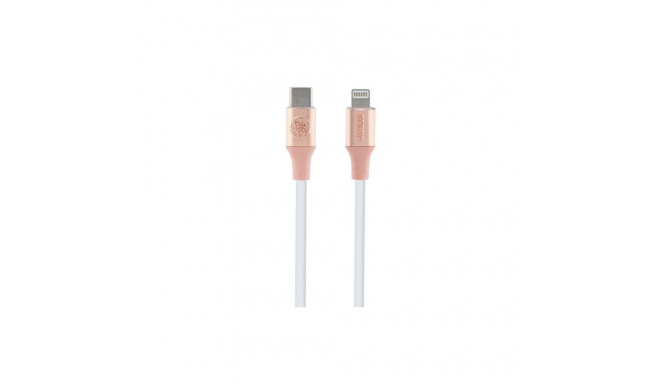 Guess Guess Ebossed Logo USB-C / Lightning Cable 1.5m Fast Charging - Pink