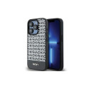 DKNY DKNY Leather Printed Pattern Metal Logo MagSafe Case for iPhone 15 Pro Max - Black