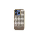 DKNY DKNY Leather Printed Pattern Metal Logo MagSafe Case for iPhone 15/14/13 - Brown