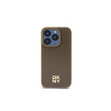 DKNY DKNY Leather Pattern Metal Logo MagSafe case for iPhone 15 / 14 / 13 - brown