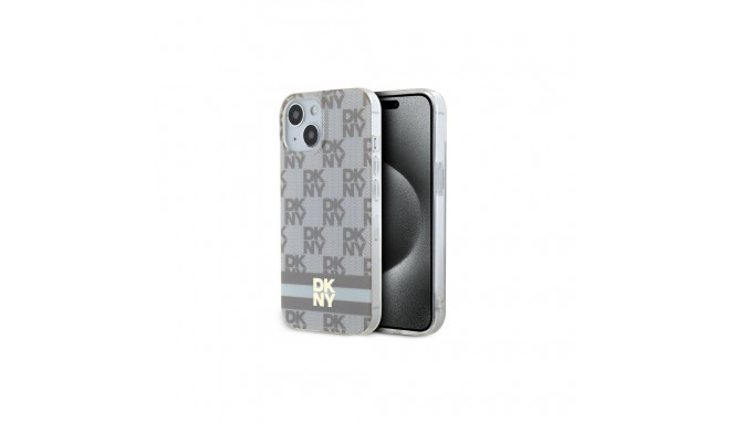 DKNY DKNY IML Checkered Mono Pattern & Printed Stripes MagSafe case for iPhone 15 / 14 / 13 - beige
