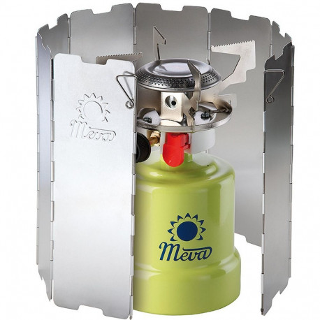 Meva Wind shield for a camping stove burner - silver