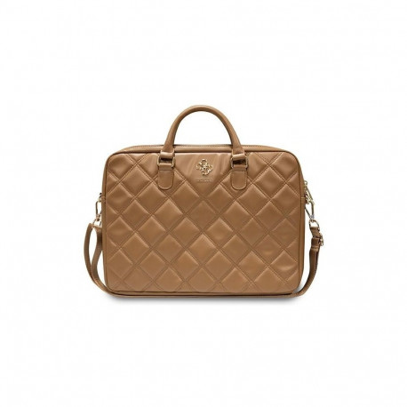 Guess Guess Quilted 4G bag for a 16" laptop - brown