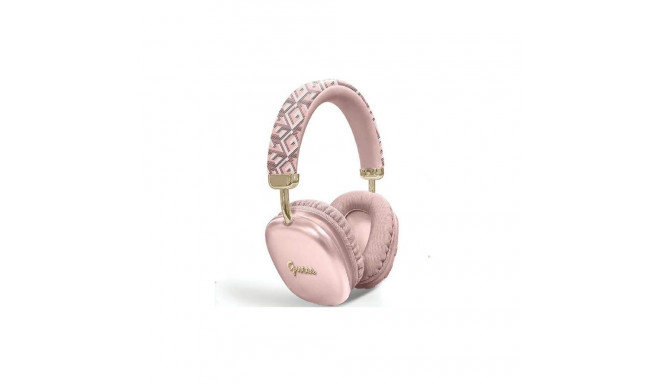 Guess Guess GCube Metallic Script Logo Bluetooth on-ear headphones - pink
