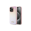 Guess Guess Saffiano Iridescent Script case for iPhone 15 Pro - pink