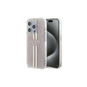 Guess Guess IML 4G Gold Stripe case for iPhone 15 Pro - pink