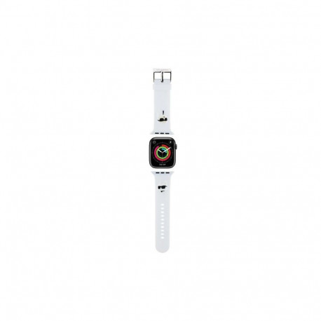 Karl Lagerfeld Karl Lagerfeld 3D Rubber Karl&Choupette Heads strap for Apple Watch 38/40/41mm - whit