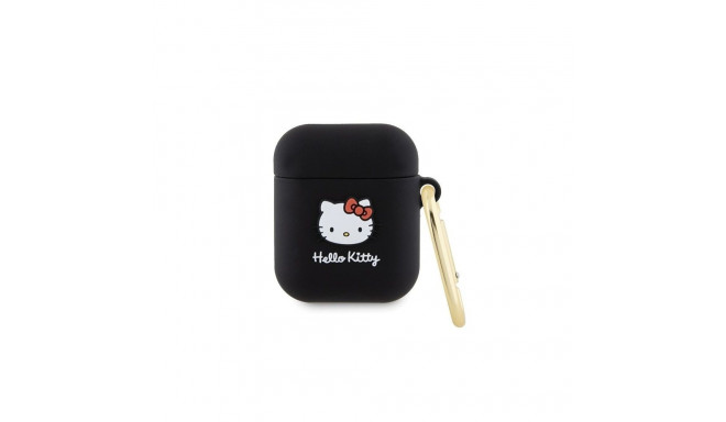 Hello Kitty Hello Kitty Silicone 3D Kitty Head case for AirPods 1/2 - black