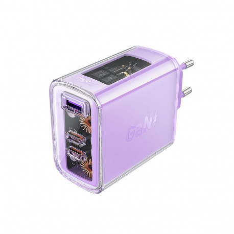 Acefast Acefast charger GaN 65W 3 ports (1xUSB, 2xUSB C) purple (A45)