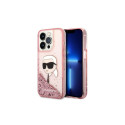Karl Lagerfeld Karl Lagerfeld Glitter Karl's Head case for iPhone 14 Pro - pink