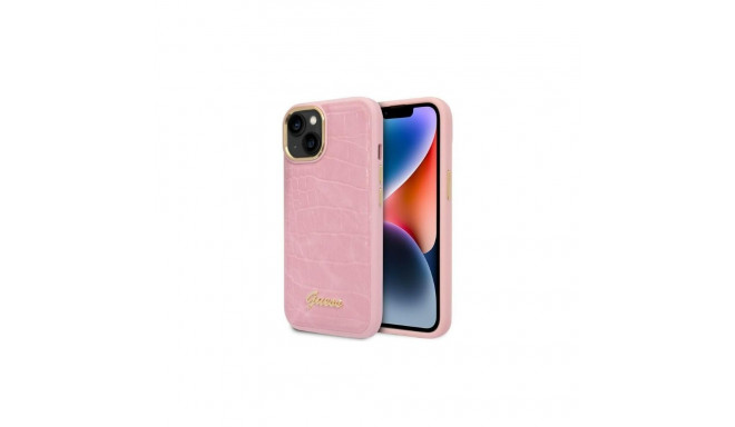 Guess Guess Croco Collection case for iPhone 14 Plus - pink