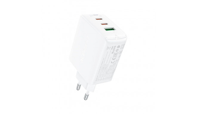Acefast Acefast fast charger GaN (2x USB-C / USB-A) PPS / PD / QC4+ 65W white (A41)