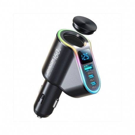 Joyroom Joyroom Fast Car Charger 4in1 USB-A QC3.0 / 2xUSB-C PD 150W Black (JR-CL21)