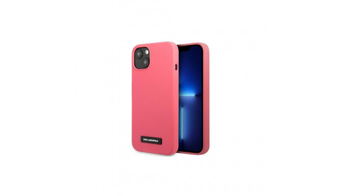 Karl Lagerfeld Karl Lagerfeld Silicone Plaque Case for iPhone 13 mini - Fuchsia