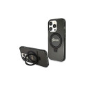 Guess Guess Ring Stand Script Glitter MagSafe case for iPhone 13 Pro Max - black